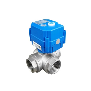 Valvola combinata mini rotativa a tre vie Tork DN 20 con attuatore elettrico 24 VAC/DC