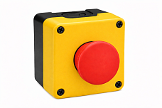 Pulsante di arresto d'emergenza EVIKON senza etichetta