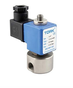 Valvola solenoide per acqua TORK S6075 a tre vie, DN 8, 230 VAC