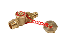 Valvola a sfera con scanalatura per cacciavite GIACOMINI R608, con raccordo per tubo flessibile, 1/2” (R608Y013)