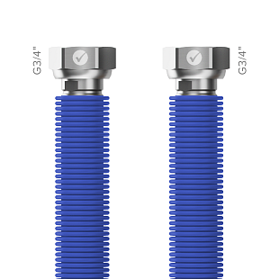 Tubo di collegamento Merabell AQUA FLEXI G3/4"-G3/4" blu, lunghezza 30–60 cm