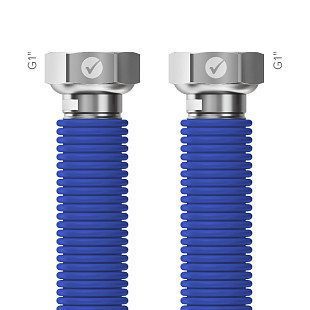 Tubo di collegamento Merabell AQUA FLEXI G1"-G1" blu, lunghezza 30–60 cm