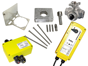 Assemblaggio Schischek EXMAX-15.30-Y e valvola a sfera a tre vie T-KV904.32 (SCH32.102)