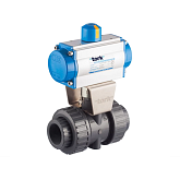 Valvola a sfera in PVC Tork DN 100 con attuatore pneumatico a doppio effetto DA (PAV913.100DA)