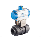 Valvola a sfera in PVC Tork DN 15 con attuatore pneumatico semplice SR (PAV913.15SR)