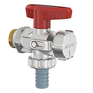 Rubinetto di scarico Flamco KFE-KH 1/2" angolare con attacco portagomma (F10671)