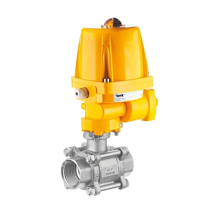 Valvola a sfera a 2 vie in acciaio inox TORK DN 40 con attuatore elettrico 230 V On/Off