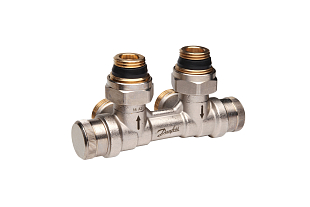 Raccordo doppio per radiatore Danfoss RLV-KDV DN 15 angolare sinistro (013G7872)