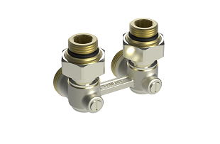 Raccordo doppio per radiatore Danfoss RLV-BK DN 15 ad angolo (003L0394)