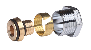 Raccordo a compressione Danfoss per tubi Alupex 16 x 2 mm G 1/2" cromato (013G4200)
