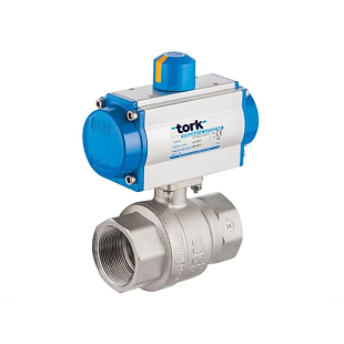 Valvola a sfera in ottone TORK PAV901 DN 80 con attuatore pneumatico semplice effetto SR (PAV901.80SR)